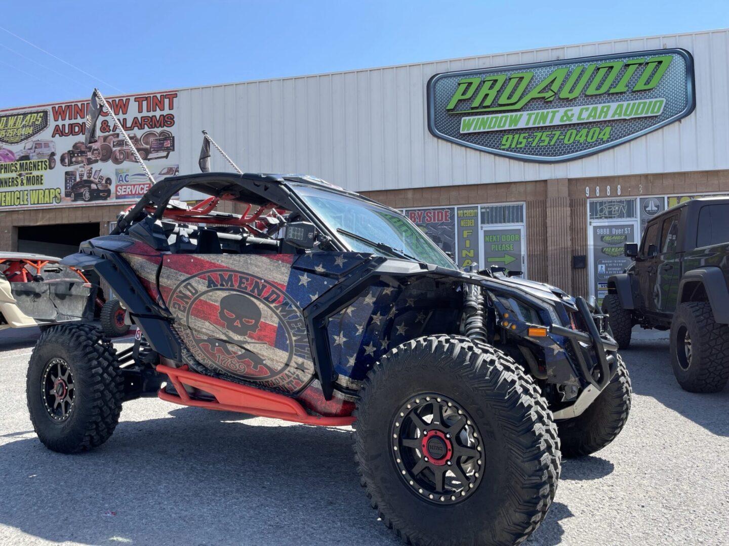 RZR Pro With Blue and Red Graphic